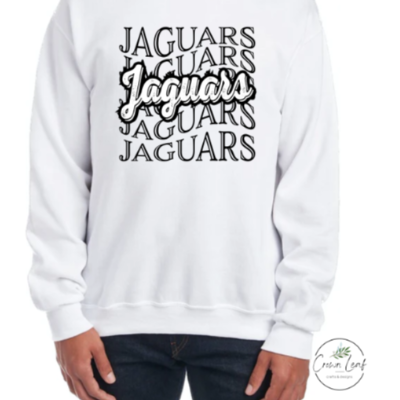 Black & White Jaguars [White Gildan Crewneck or Hoodie] Main Image